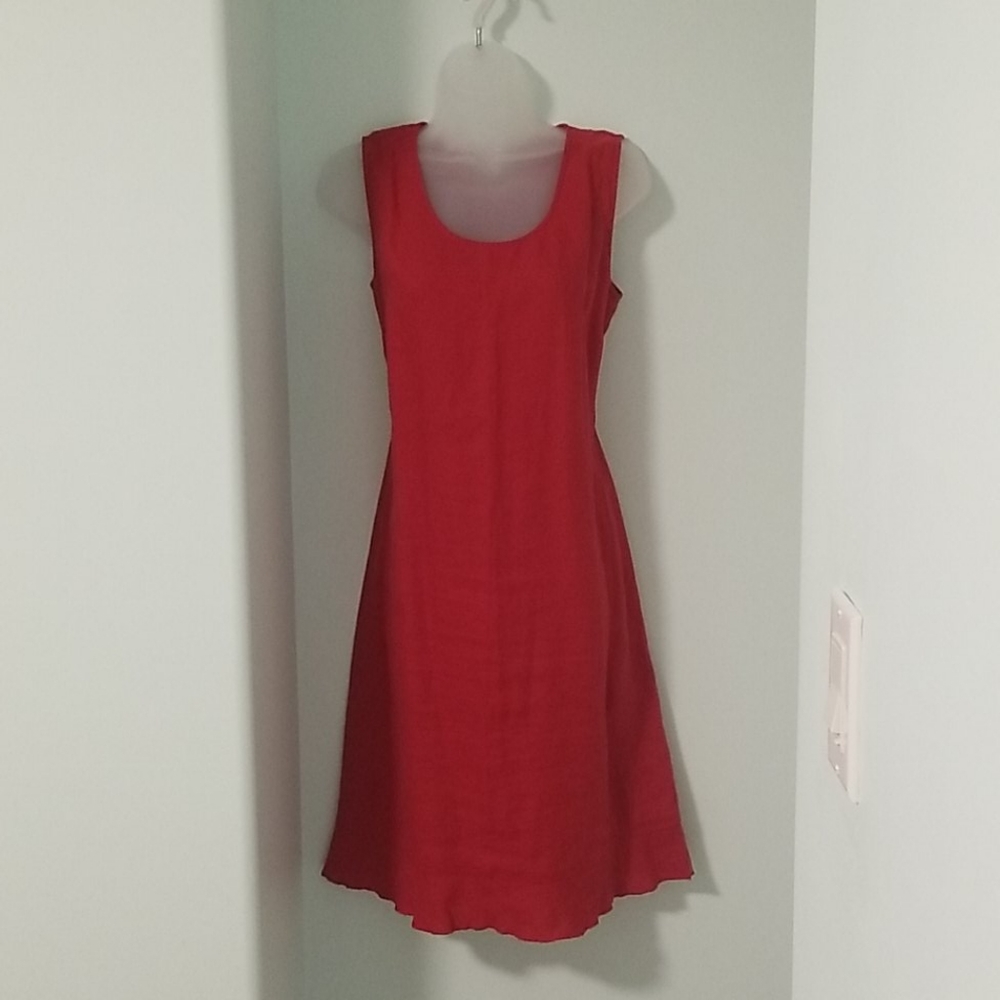 Red linen dress sz M